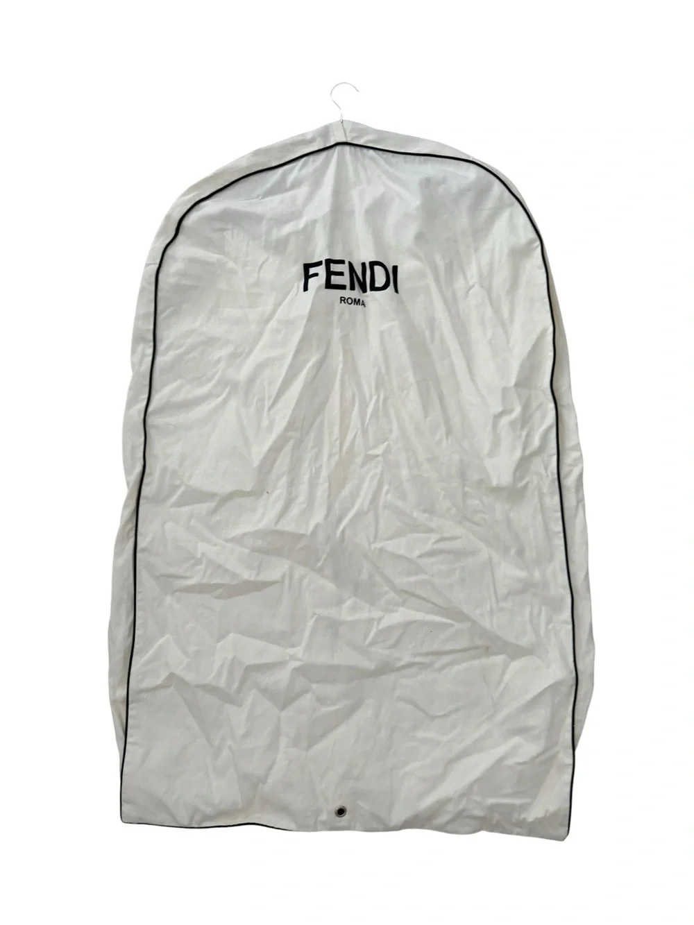 Fendi White Garment Bag with Black Trim